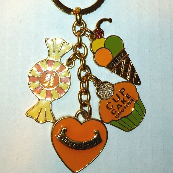 MUST SEE! Vintage Y2K JUICY COUTURE "Cupcake Couture" Pave Crystal Charms Fob - Picture 9 of 16